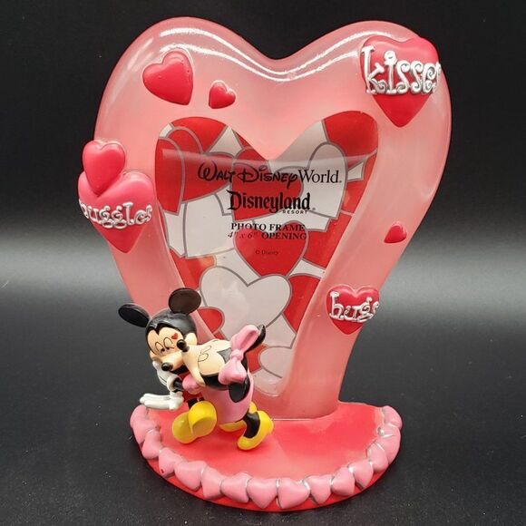 Disney's Mickey & Minnie Kisses Snuggles Hugs Heart 4" X 6" Photo Frame - Picture 6 of 7